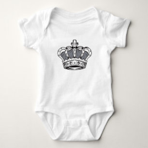 Crown - Grey Baby Bodysuit