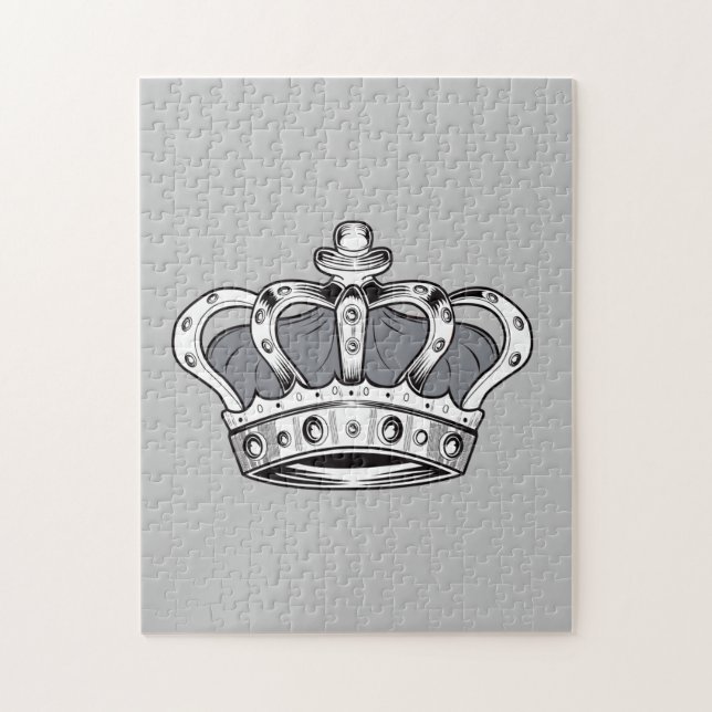 Crown - Grey Jigsaw Puzzle (Vertical)