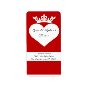 Crown Heart Address Label