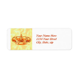 Crown in Gold Return Address Label