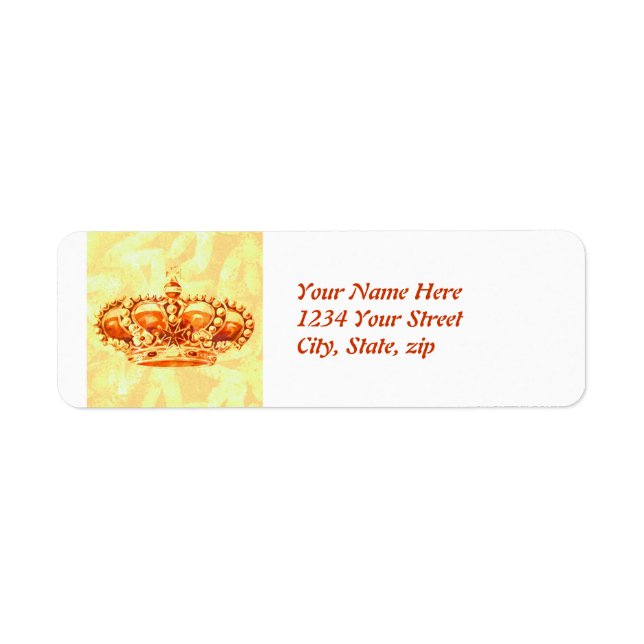 Crown in Gold Return Address Label (Front)
