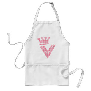 CROWN INITIALS PINK V STANDARD APRON