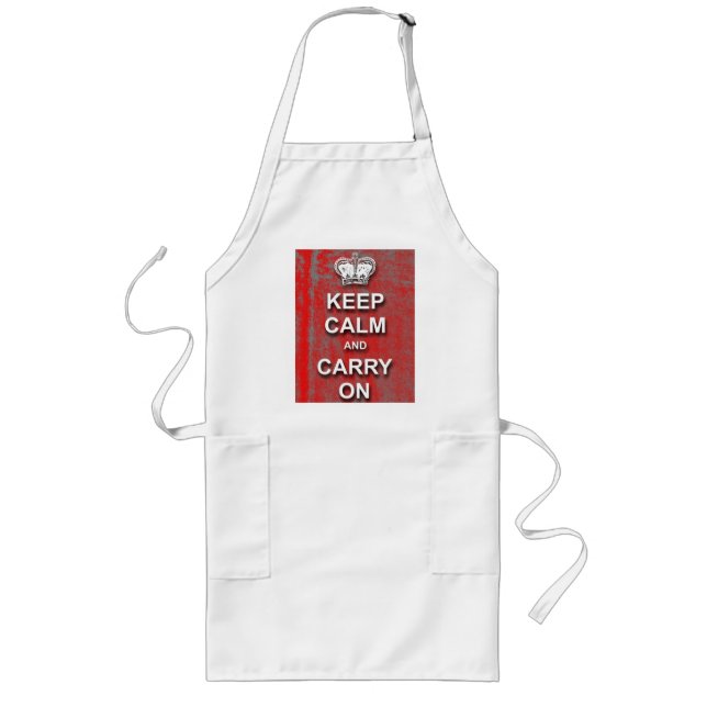 Crown-Keep Calm and Carry On Long Apron (Front)