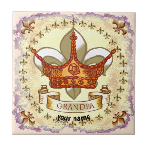 Crown King Grandpa Ceramic Tile