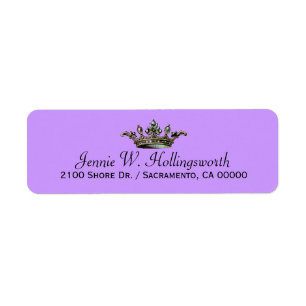 Crown Lavender Girly Return Address Label