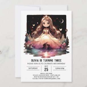 Crown Minimalist Princess Birthday Invitation