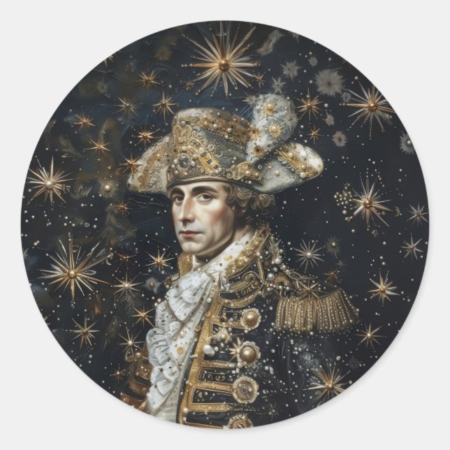 Crown Napoleon - Round Stickers for Stationery (Front)