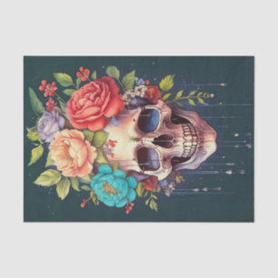 Crown of Petals & Tears, Skull & Garden Florals Tissue Paper