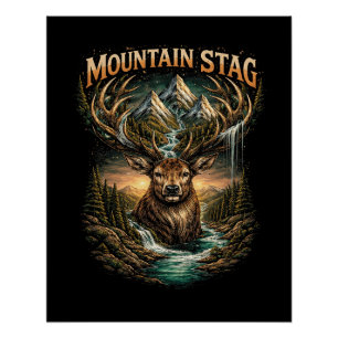 Crown of the Mountain Stag Poster