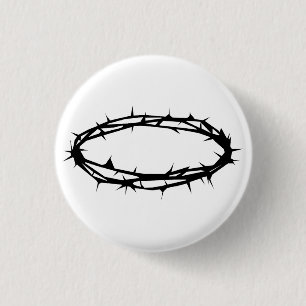 crown of thorns 3 cm round badge