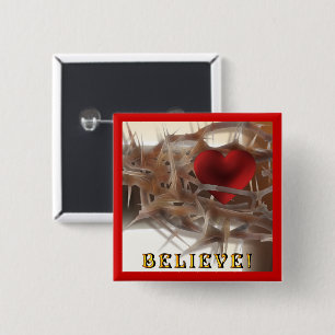 Crown of Thorns and Heart Button