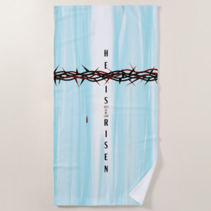 Crown of Thorns Cross Beach Towel