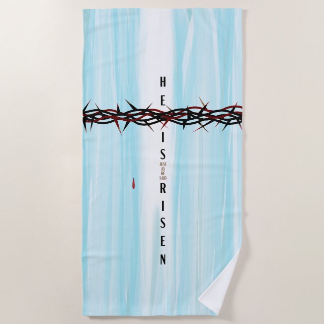 Crown of Thorns Cross Beach Towel (Front)