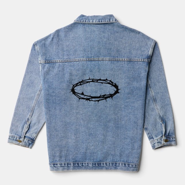crown of thorns denim jacket (Back)