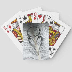 Crown of Thorns Heart and Bible Playing Cards