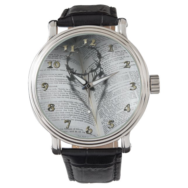 Crown of Thorns Heart and Bible Watch (Front)