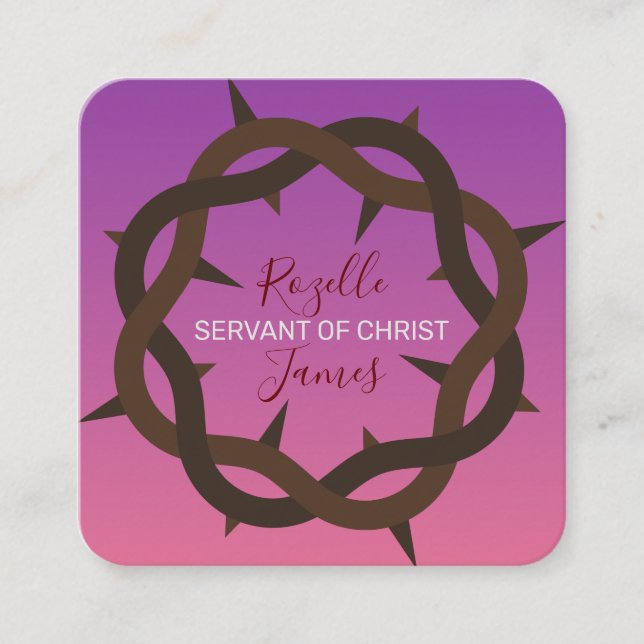 Crown of Thorns Square Business Card (Front)