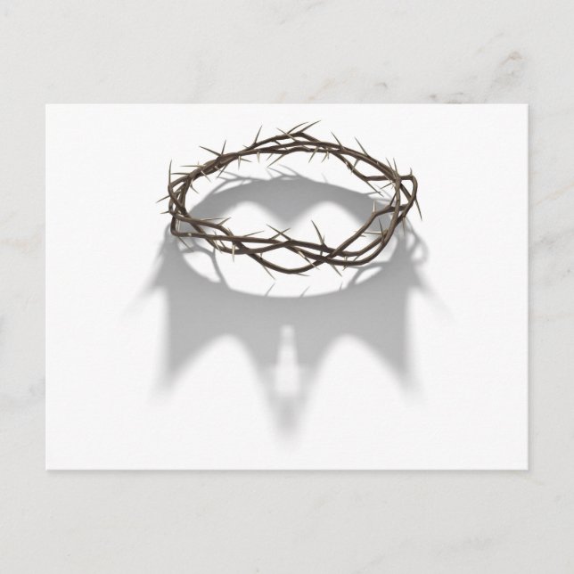 Crown Of Thorns With Royal Crown Shadow Postcard (Front)