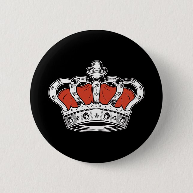 Crown - Orange 6 Cm Round Badge (Front)