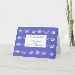 Crown Pattern in White Invitation