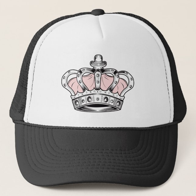 Crown - Pink Trucker Hat (Front)