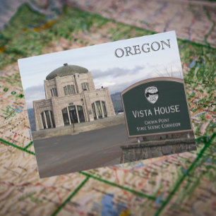 Crown Point Vista House, Oregon Travel Photo Postcard