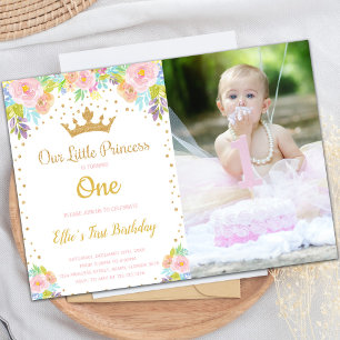Crown Princess Birthday Invitations with photo