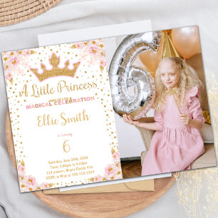 Crown Princess Birthday Invitations with Photo
