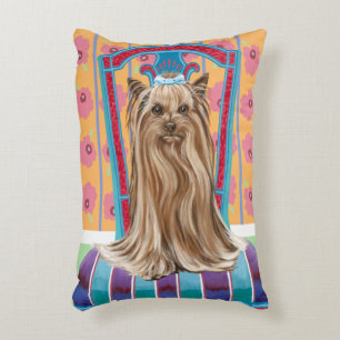 Crown Princess Yorkie Decorative Cushion