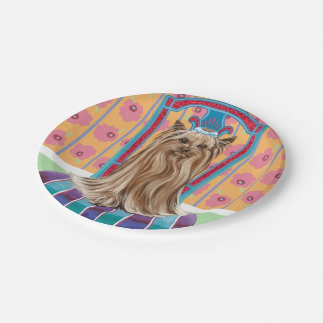 Crown Princess Yorkie Paper Plate (Angled)
