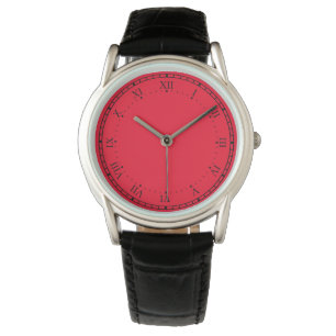 Crown Protector Black and Red Leather Watch