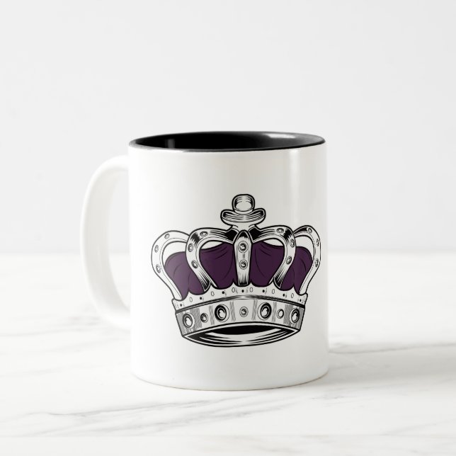 Crown - Purple Two-Tone Coffee Mug (Front Left)