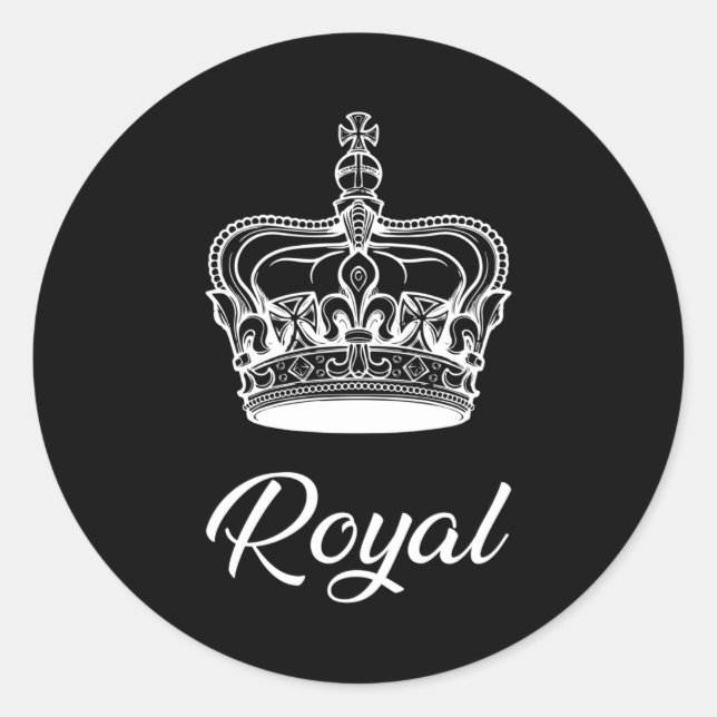 Crown Queen Princess Gold Royal Funny Gift Idea Classic Round Sticker (Front)