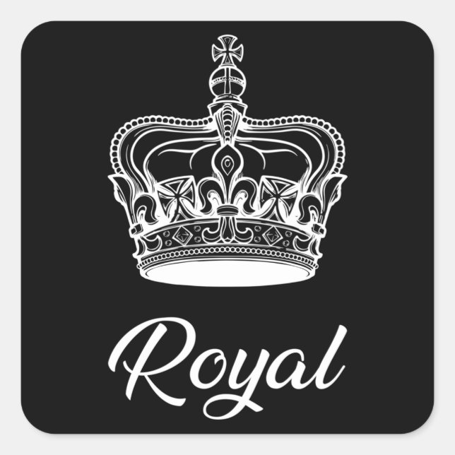 Crown Queen Princess Gold Royal Funny Gift Idea Square Sticker (Front)