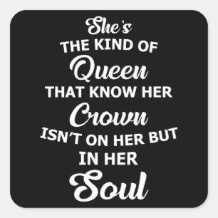 Crown Queen Royal Princess Gold Funny Gift Idea Square Sticker