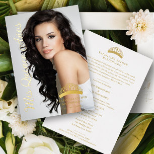 Crown Quinceañera Minimal Photo Fancy Calligraphy