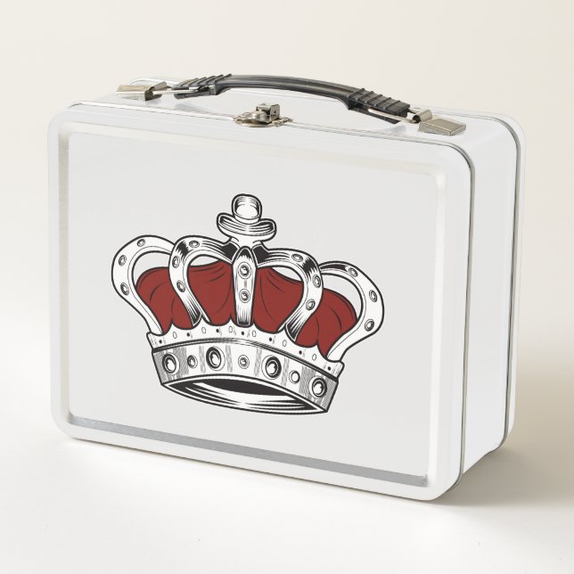 Crown - Red Metal Lunch Box (Front)