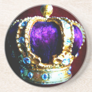 CROWN ROYALTY PURPLE VELVET COASTER