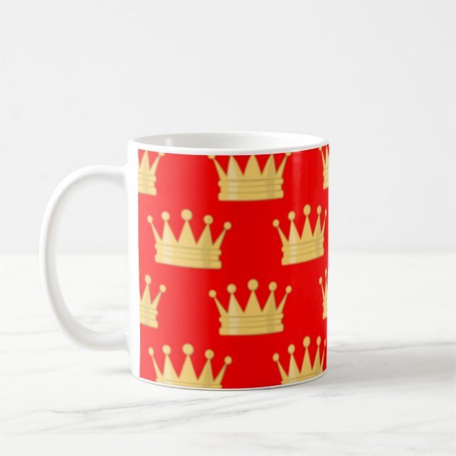 Crown Seamless Pattern   Coffee Mug (Left)