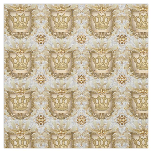 Crown Shield Family Crest Fabric (Swatch)