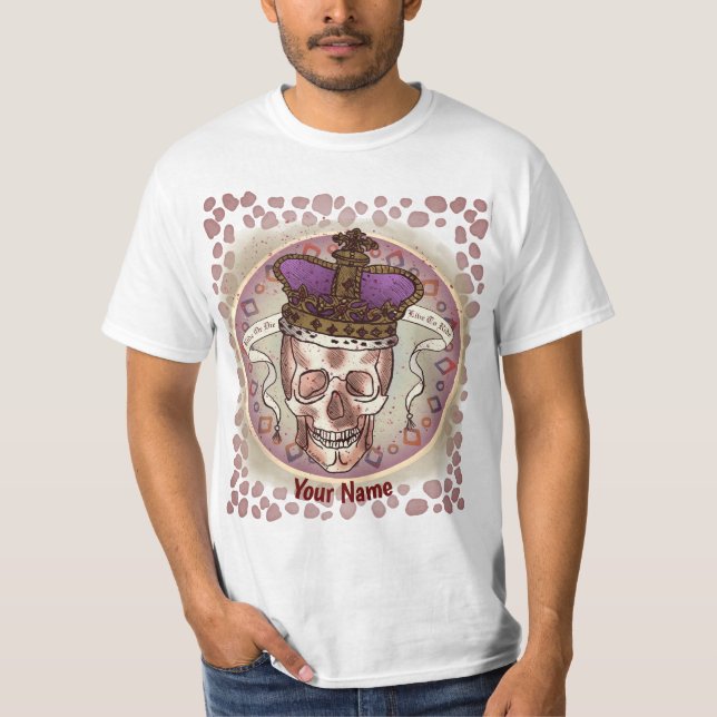 Crown Skull Biker  T-Shirt (Front)