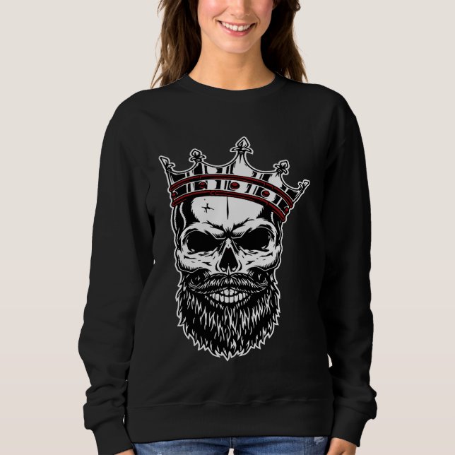 Crown Skull Fashion Tattoo Sweatshirt (Front)