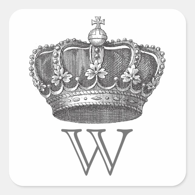 Crown Stickers with monogram (Front)