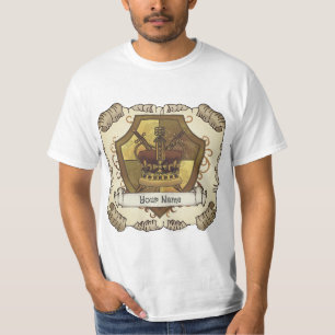 Crown Sword Shield surname T-Shirt