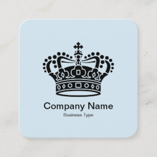 Crown Symbol - Black on Pale Blue Square Business Card
