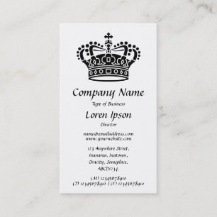 Crown Symbol - Black on White Business Card