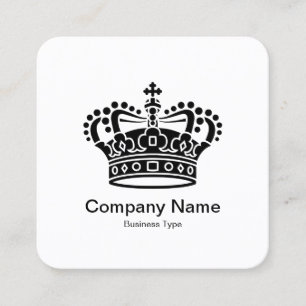 Crown Symbol - Black on White Square Business Card