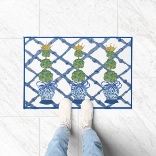 Crown Topiary Chinoiserie Ginger Jars Jar    Doormat