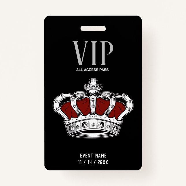 Crown VIP Badge ID Badge (Back)