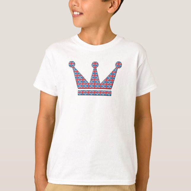 Crown with Pattern of The Union Jack T-Shirt (Front)